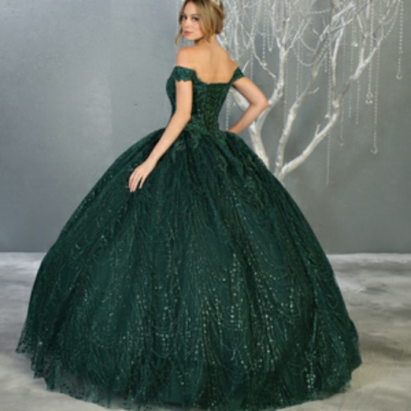 Off shoulder new formal wedding corset back dress - Picture 2 of 8